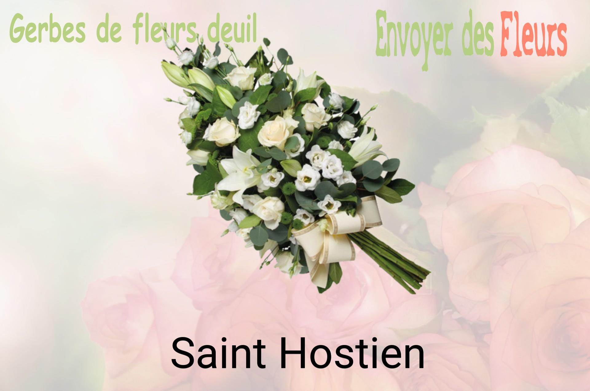 Gerbe de fleurs de deuil livrée à Saint-Hostien